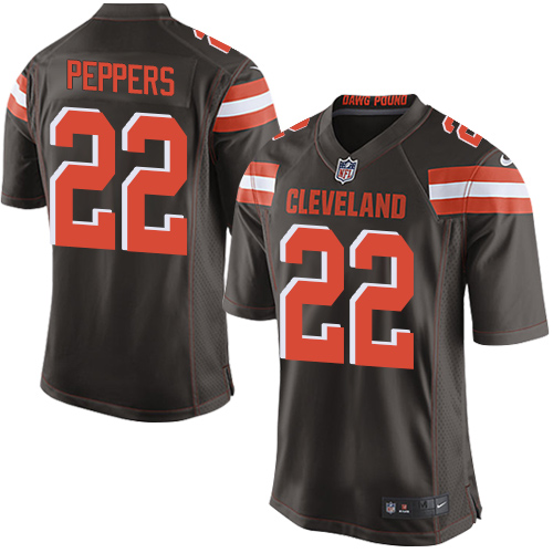 Nike Browns #22 Jabrill Peppers Brown Team Color Youth Stitched NFL New Elite Jersey - Click Image to Close